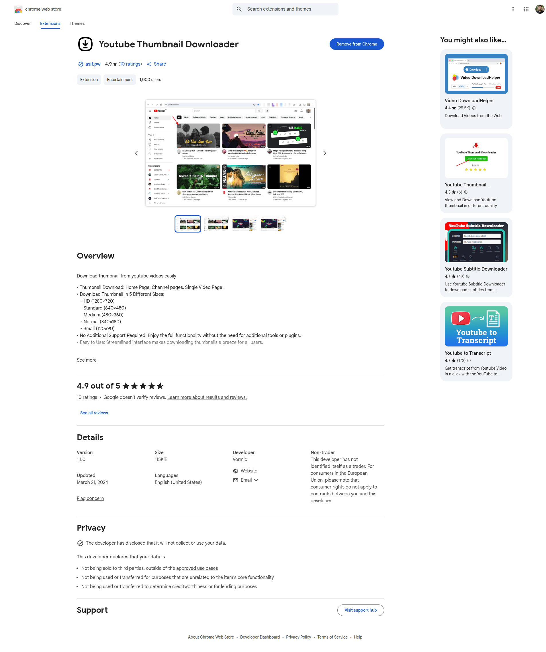 YouTube Thumbnail Downloader